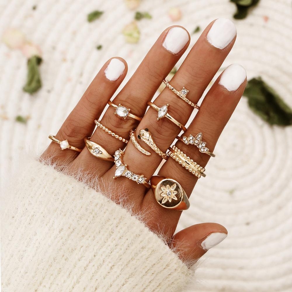 Buy Fashion Frill Ring For Girls Golden Ring AD Studded Flower Star Designs  Gold Plated Boho Ring Finger Ring Set For Women Girls Jewellery Combo Set  Online at Best Prices in India - JioMart.