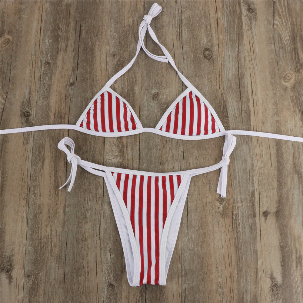 Independence Day Red White Blue Micro String Sexy Bikini  Sunset and Swim   