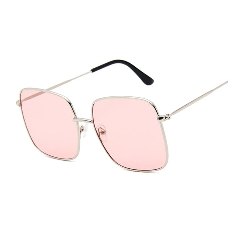Palm Tree Paradise Square Sunnies  Sunset and Swim Silver/Pink  