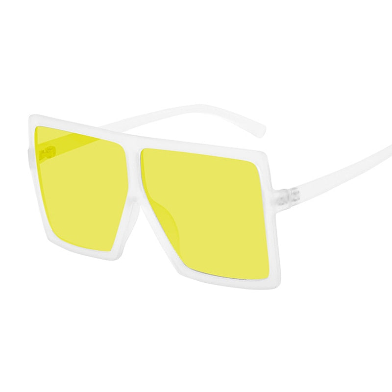Golden Horizon Sunnies Oversized Square Sunglasses For Women  Sunset and Swim Trans Yellow  