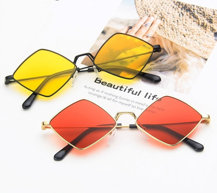 Irregular Vintage Small Frame UV400 Womens Sunglasses  Sunset and Swim   