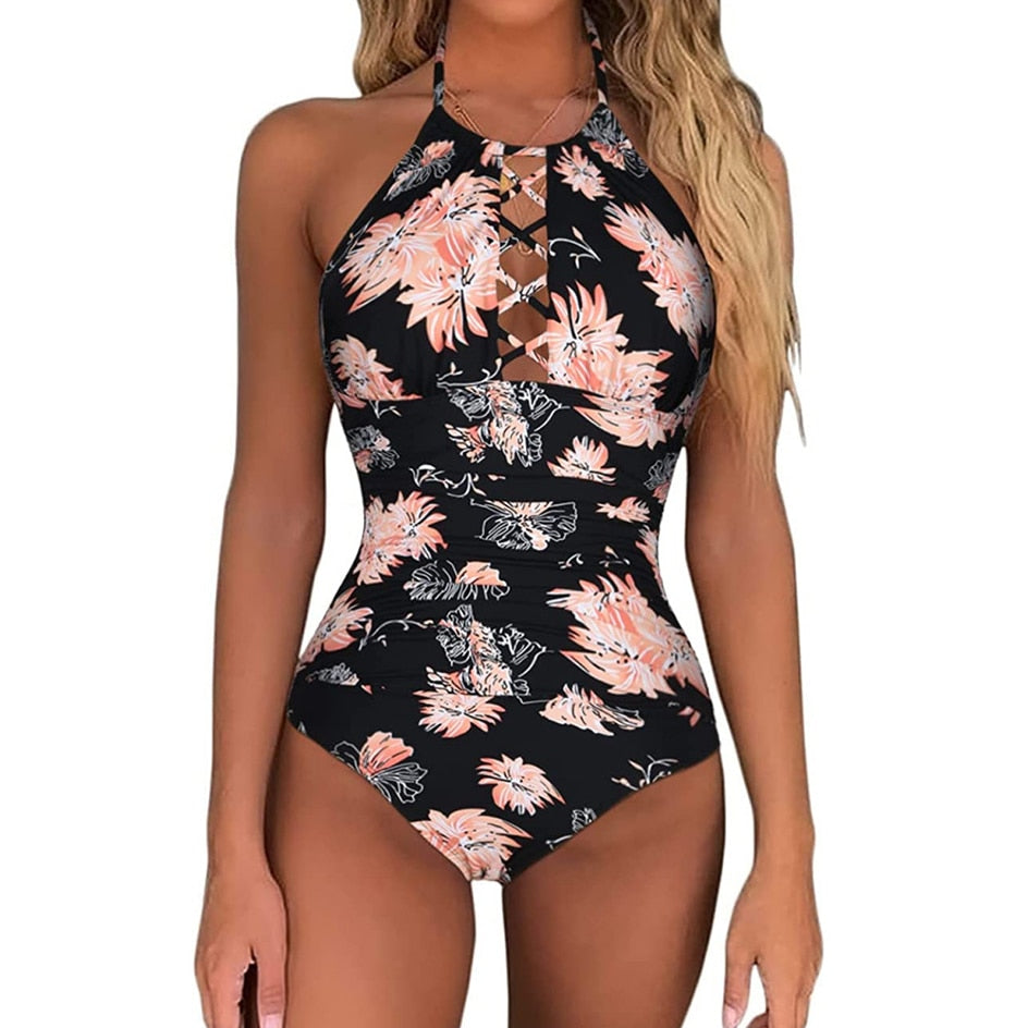 Gorgeous DD+ Halter One Piece Swimsuit Sunset and Swim   