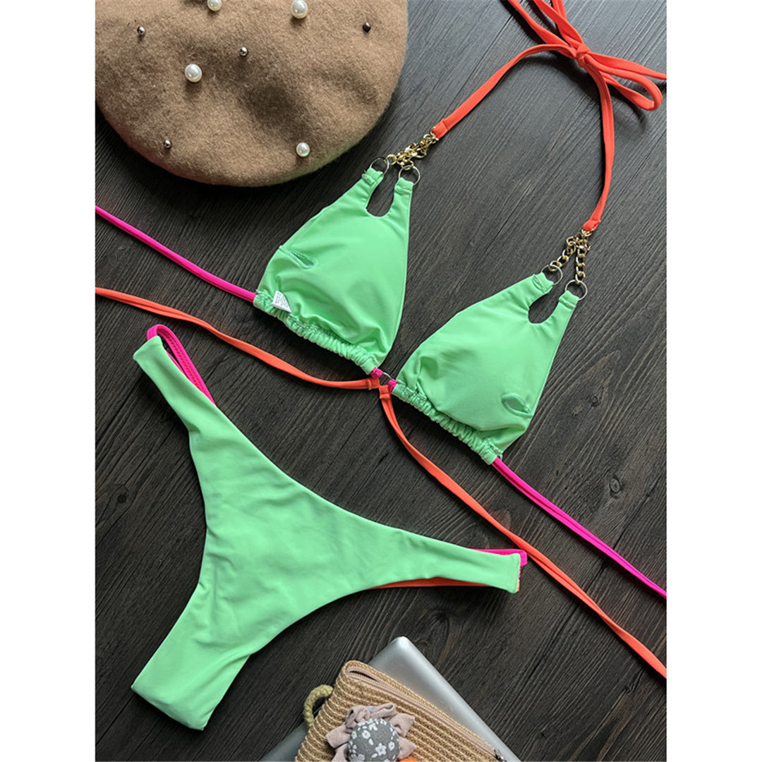Ipanema Halter Mini Micro Thong High Cut Bikini  Sunset and Swim   