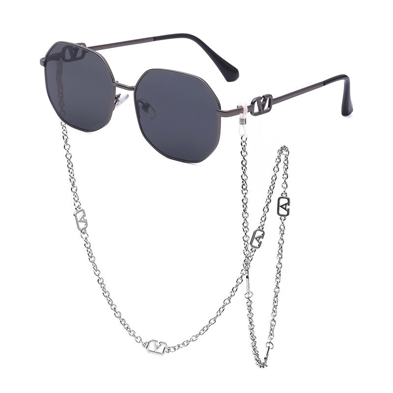 Sunshine Goddess Punk Sunglasses with Chain  Sunset and Swim D7 chain sunglasses  