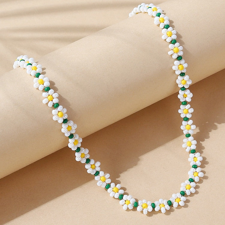 Trendy Flower Passion Beads Choker Necklace  Sunset and Swim C90362-K1  