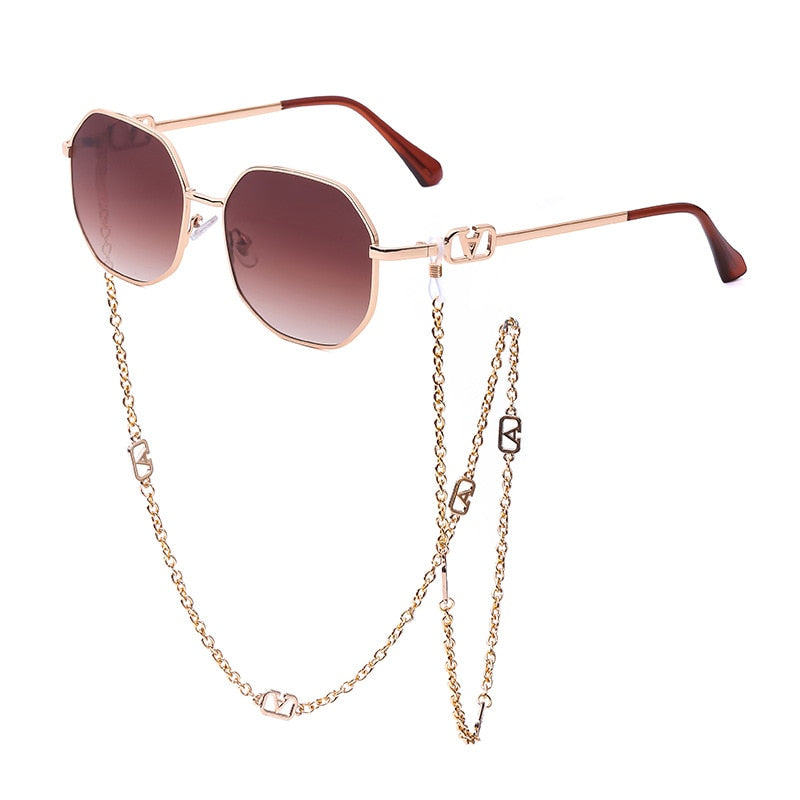 Sunshine Goddess Punk Sunglasses with Chain  Sunset and Swim D5 chain sunglasses  