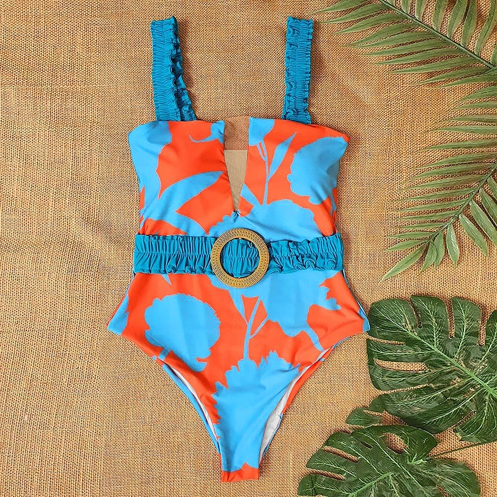 Monaco DD+ Colorful Hollow Out One Piece Swimsuit  Sunset and Swim   