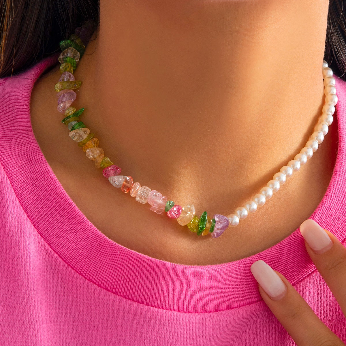 Trendy Flower Passion Beads Choker Necklace  Sunset and Swim C05056  