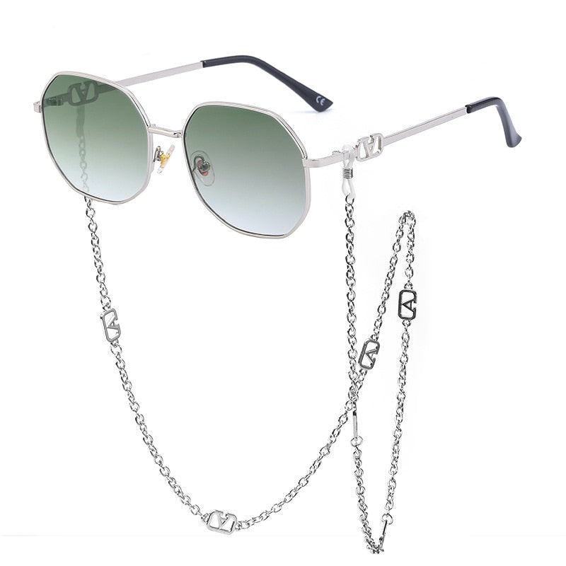 Sunshine Goddess Punk Sunglasses with Chain  Sunset and Swim D9 chain sunglasses  