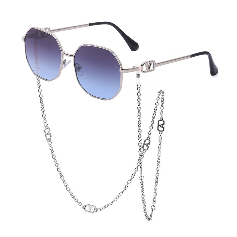 Sunshine Goddess Punk Sunglasses with Chain  Sunset and Swim D11 chain sunglasses  
