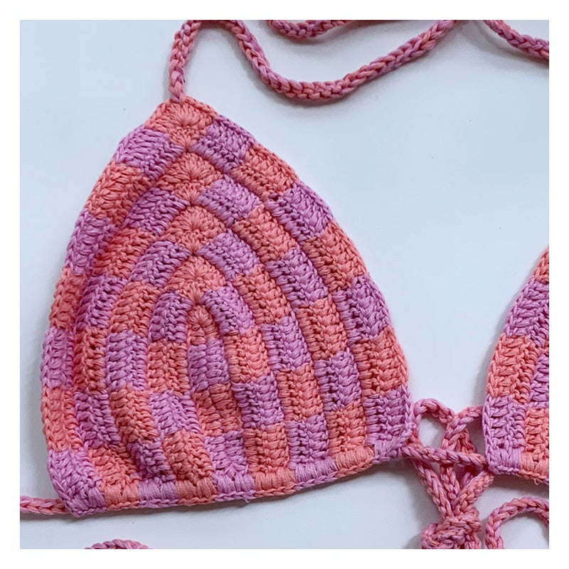 Purple and Pink Paradise Crochet Bikini Set  Sunset and Swim   