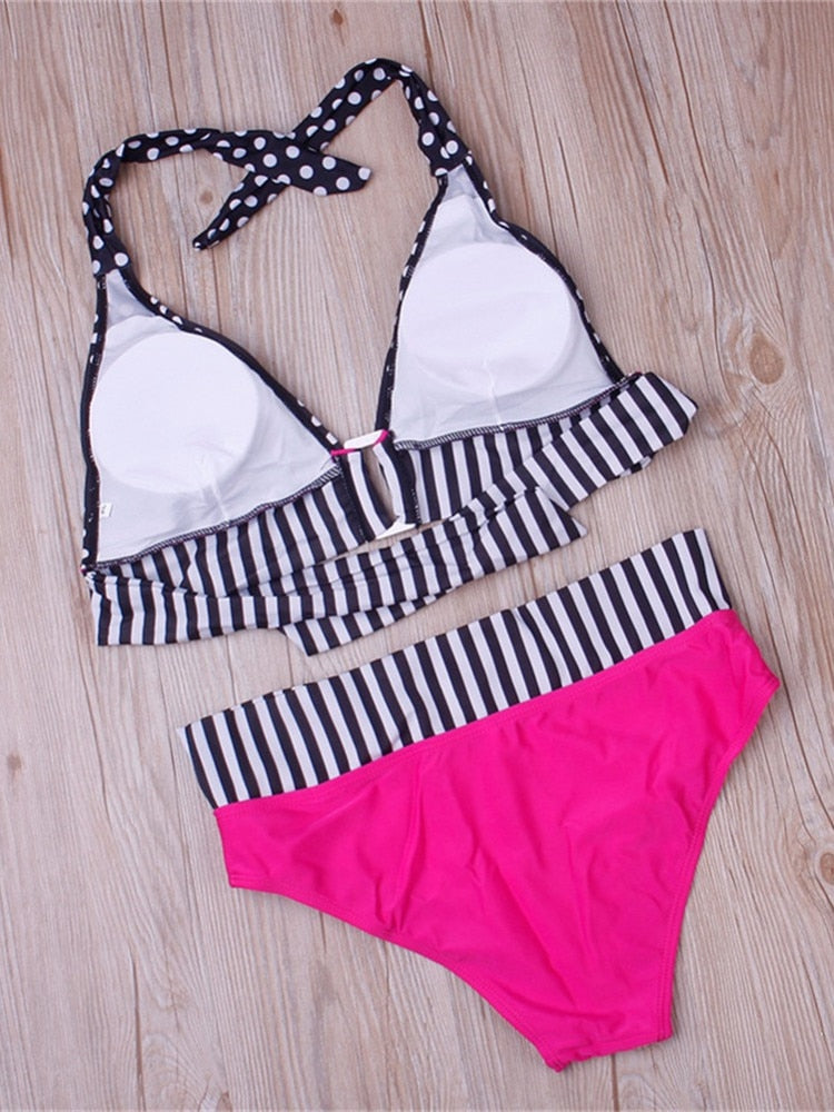 Seductive Polka Dots Bandage Push-Up Bikini Set  Sunset and Swim   