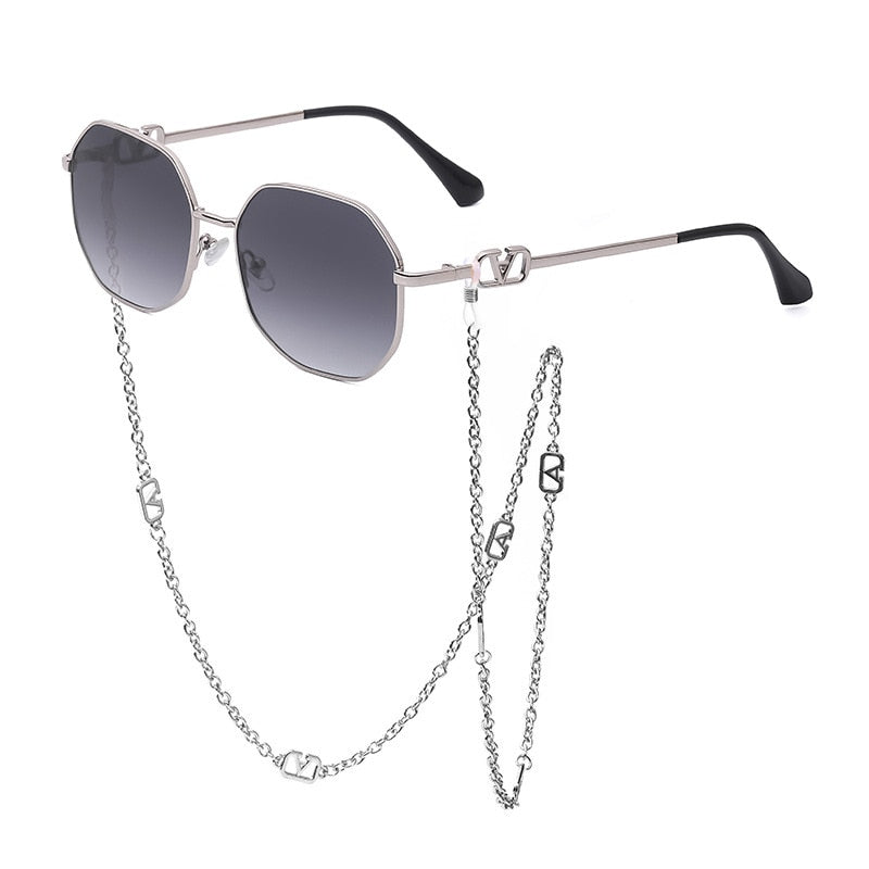 Sunshine Goddess Punk Sunglasses with Chain  Sunset and Swim D10 chain sunglasses  