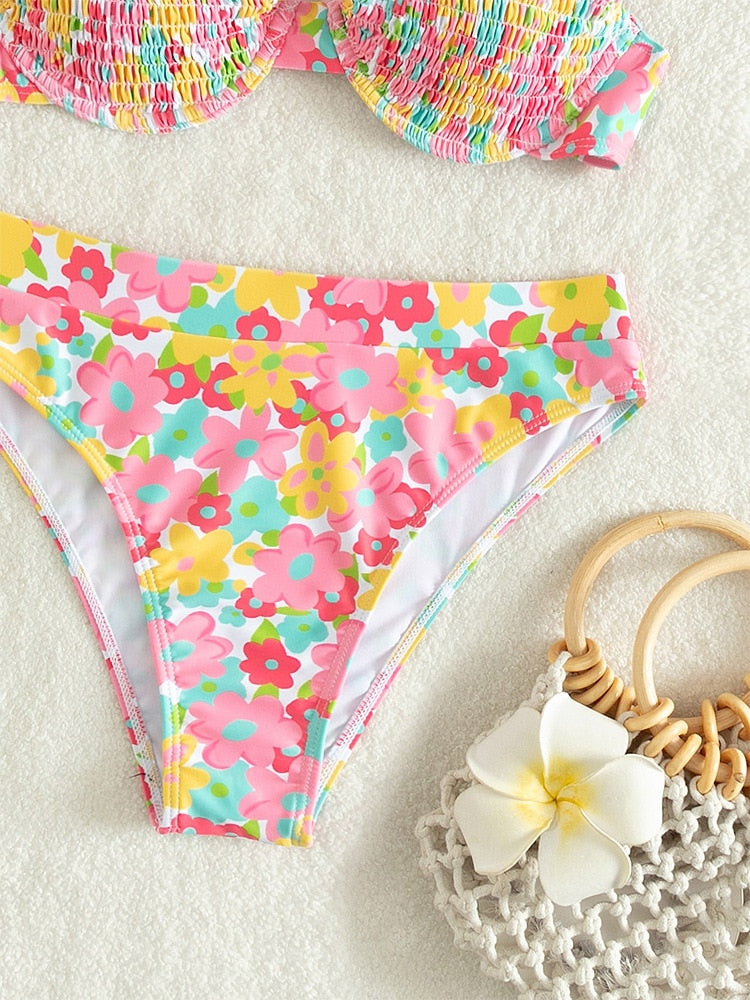 Sunset and Swim Aesthetic Floral Bikini Set  Sunset and Swim   