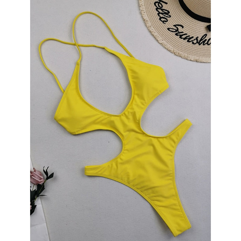 Bahamas Hollow Out One Piece Swimsuit  Sunset and Swim   