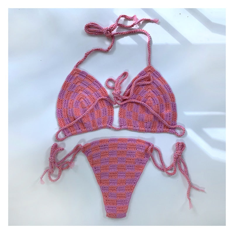 Purple and Pink Paradise Crochet Bikini Set  Sunset and Swim   