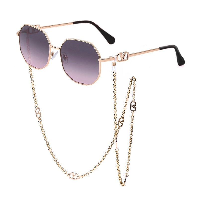 Sunshine Goddess Punk Sunglasses with Chain  Sunset and Swim D3 chain sunglasses  