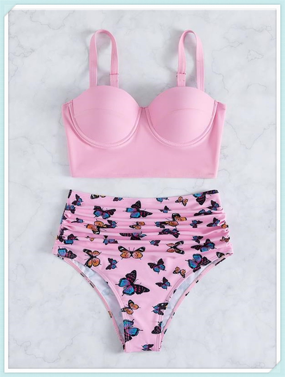 Stunning Butterfly Push Up High Waist Slimming Swimwear Separates Bikini  Sunset and Swim   