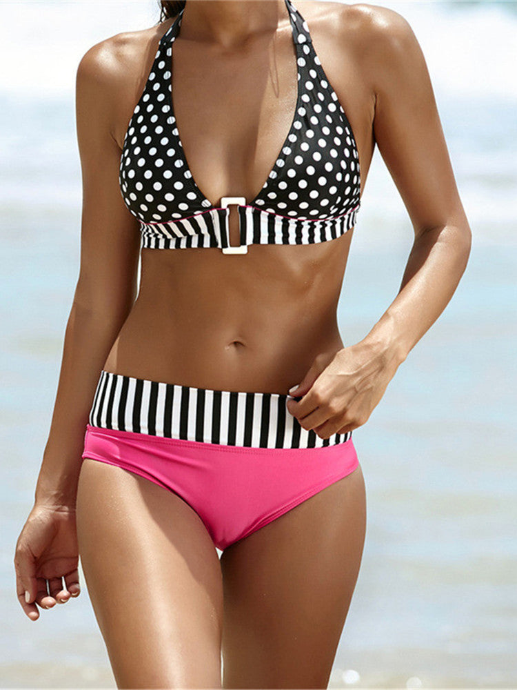 Seductive Polka Dots Bandage Push-Up Bikini Set  Sunset and Swim   