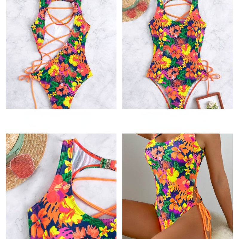 Anguilla Cut Out Open Back Swimsuit  Sunset and Swim   