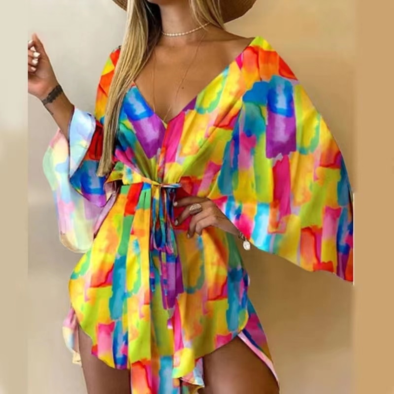 Floral Flirt Swimsuit Coverup Dress  Sunset and Swim Multicolor S 