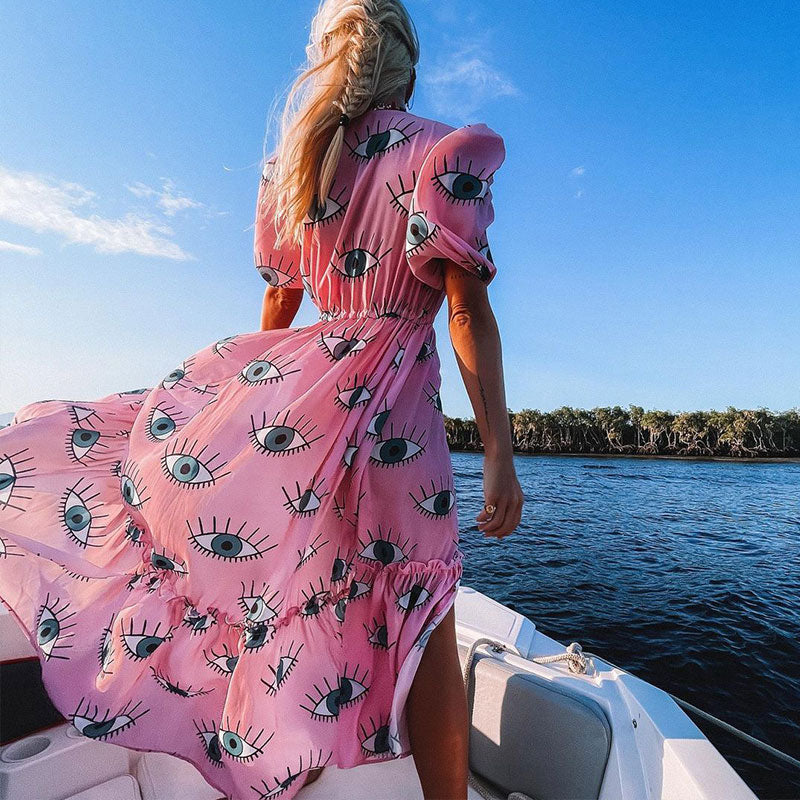 Santorini Sunset Bikini Cover up Wrap Dress Kimono  Sunset and Swim Pink One Size 