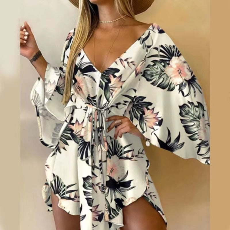Floral Flirt Swimsuit Coverup Dress  Sunset and Swim Clear S 