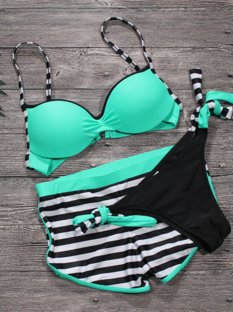 New Push Up Striped Shorts DD+ Bikini  Sunset and Swim   