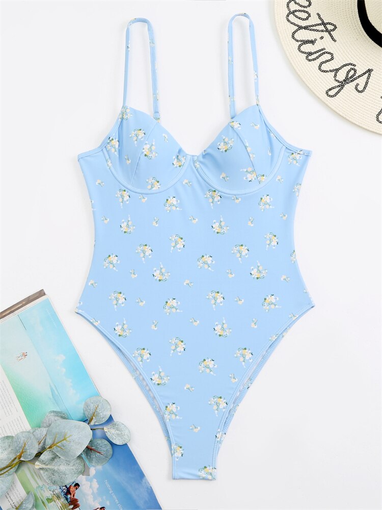 Absolute Sweetheart Bustier Swimsuit  Sunset and Swim Blue S 