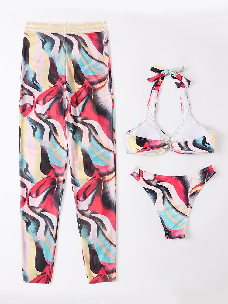 Sunset and Swim 3 Piece Bikini Set with Cover Up Pants  Sunset and Swim   