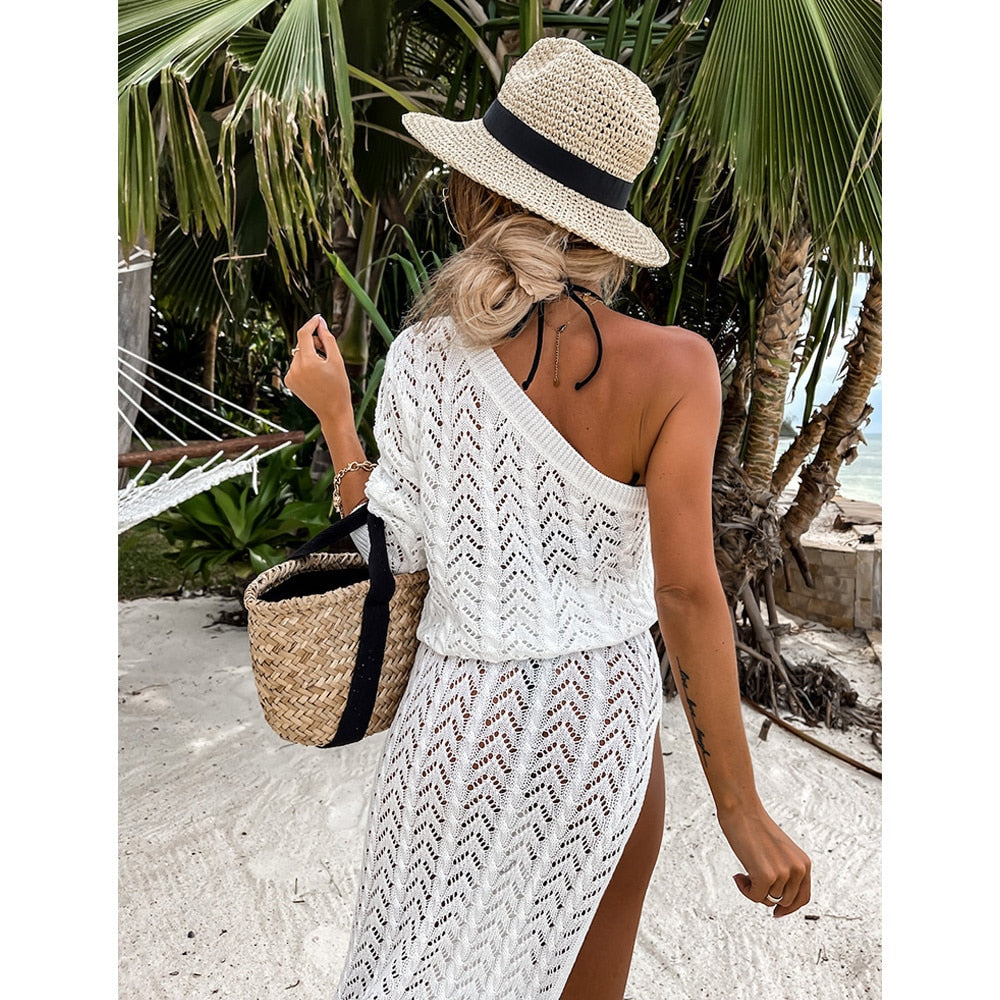 Maldives Calling Crochet Beach Bikini Cover Up White Crochet Dress  Sunset and Swim   