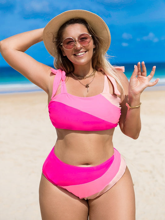 Pink Curves Stunning Plus Size High Waist Bikini  Sunset and Swim   
