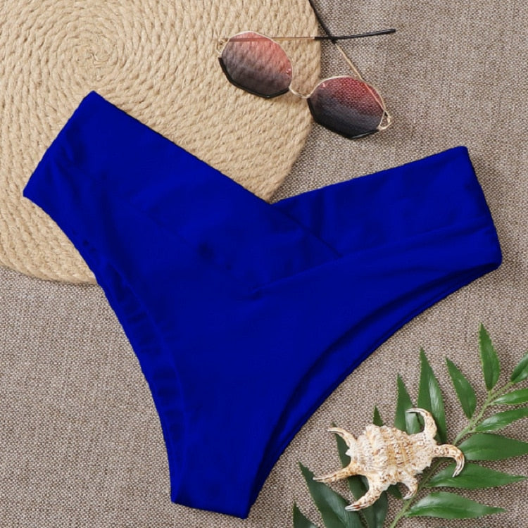 Sunset and Swim S-XL High Waist Women Bikini Bottom Bikini Separates  Sunset and Swim 04 Blue S 