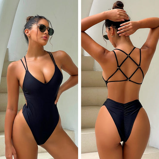 Bahamas Backless Strappy Thong Swimsuit  Sunset and Swim   