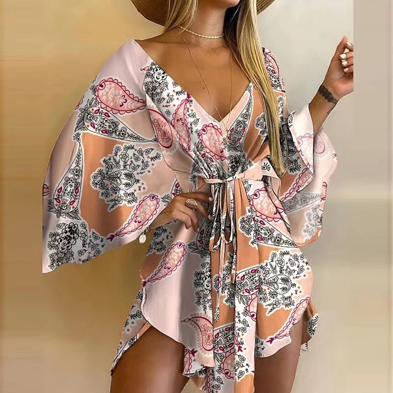 Floral Flirt Swimsuit Coverup Dress  Sunset and Swim Pink Print S 