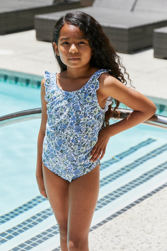 Marina West Swim Salty Air Round Neck One-Piece in Blue Mother Daughter Swimwear  Sunset and Swim Floral 18M 