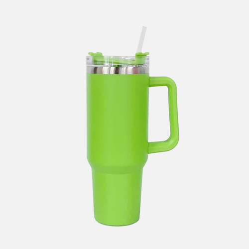 Stainless Steel Tumbler with Handle and Straw Sunset and Swim Lime One Size 