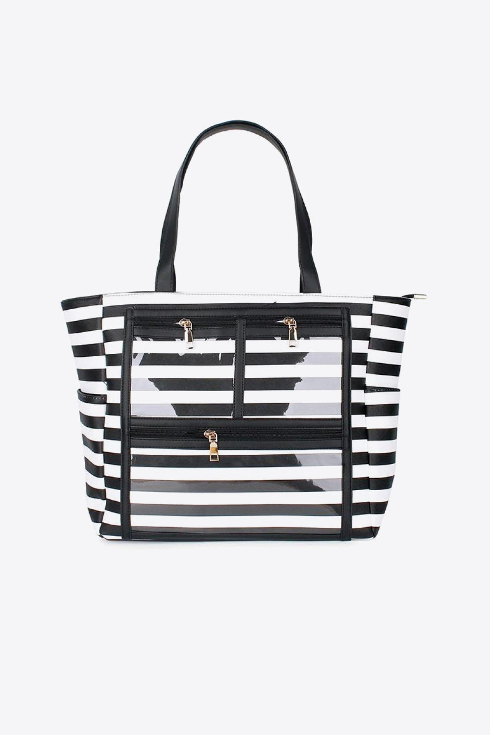 Striped Canvas Tote bag  Sunset and Swim Black One Size 