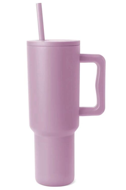 Monochromatic Stainless Steel Tumbler with Matching Straw Sunset and Swim Lilac One Size 