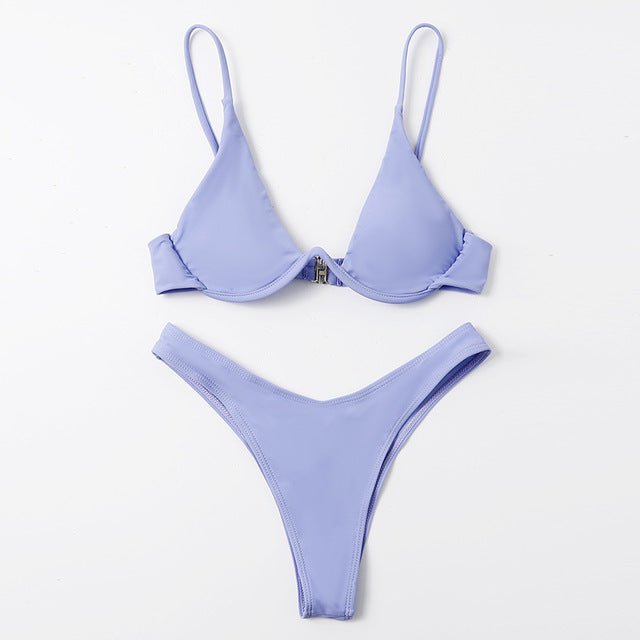 Alessia Sexy Brazilian Thong Bikini  Set  Sunset and Swim Blue M 