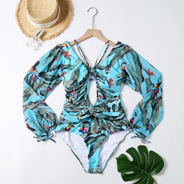 Amarella Long Sleeve Swimsuit  Sunset and Swim X20SW3049-3 S 