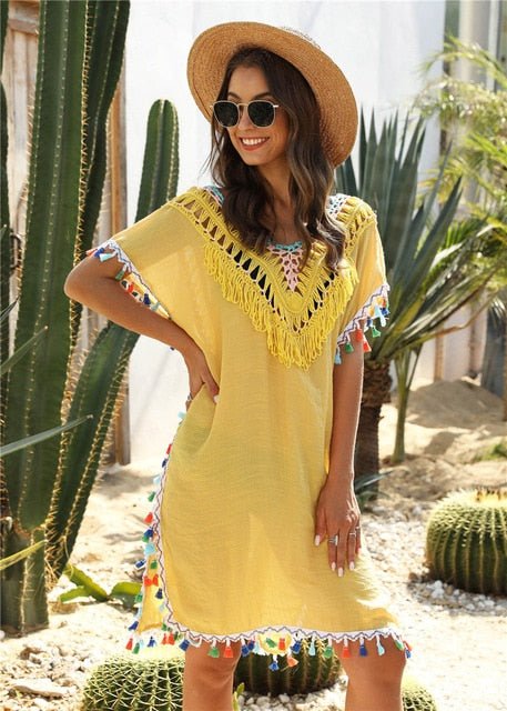 Annabelle Cover Up Dress  Sunset and Swim Yellow beach dress S 