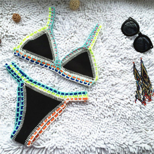 Navy Dreams Crochet Neoprene Bikini