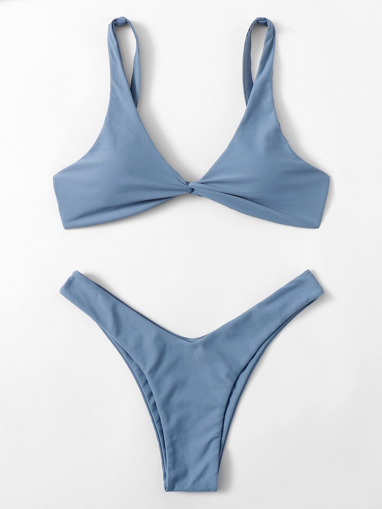 Aria Solid Sexy Bikini  Sunset and Swim Gray Blue XS 