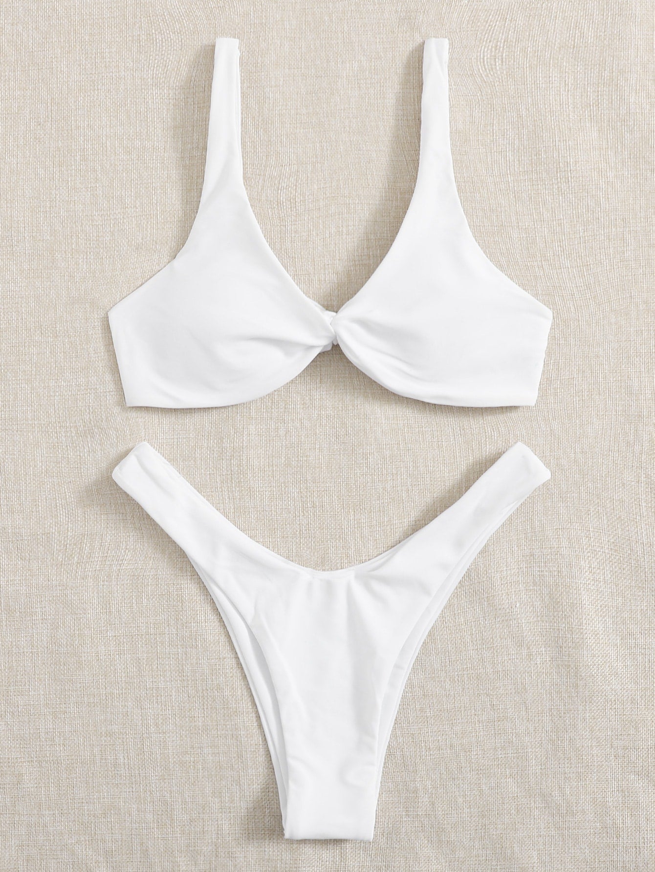 Aria Solid Sexy Bikini Sunset and Swim White XS 