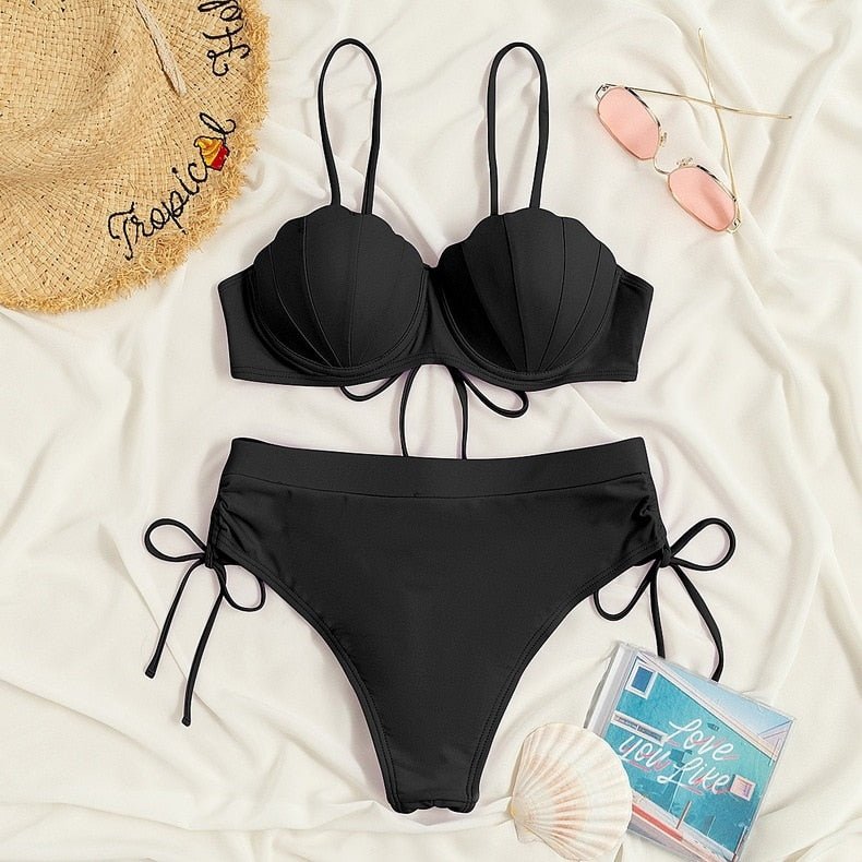 Arielle Push Up Shell Bikini  Sunset and Swim black S 