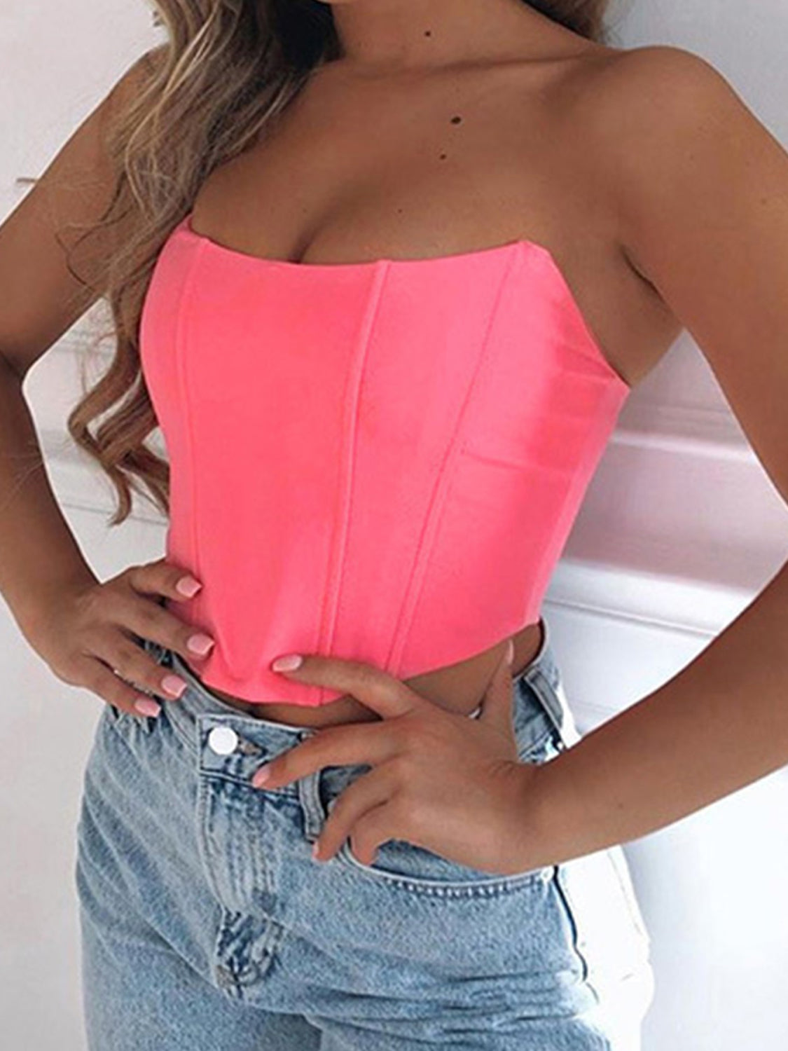 Sunset Vacation  Tube Cropped Top Sunset and Swim   