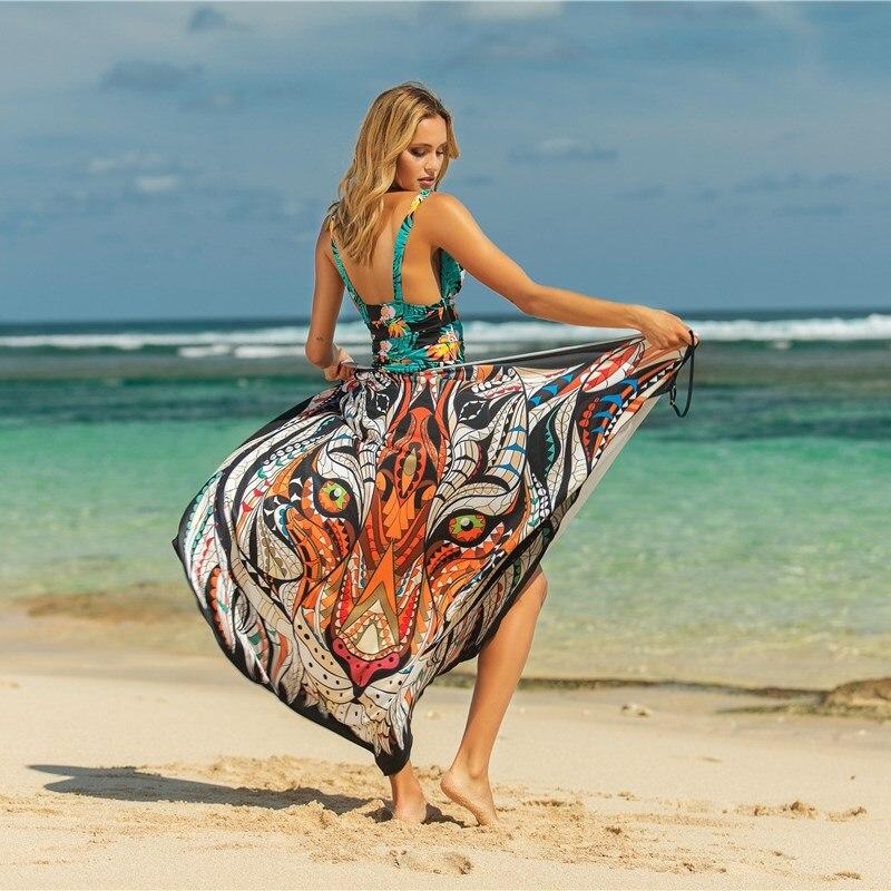 Beach Cover Up Print Cover Up Butterfly Sarong Dress  Sunset and Swim Tiger One Size 