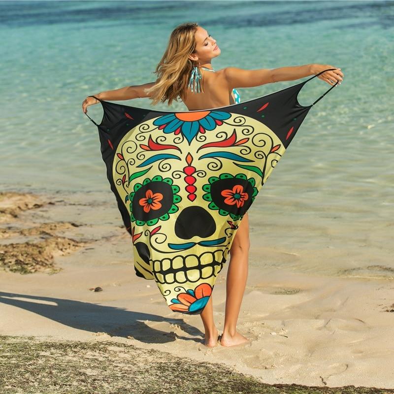 Beach Cover Up Print Cover Up Butterfly Sarong Dress  Sunset and Swim Skull One Size 