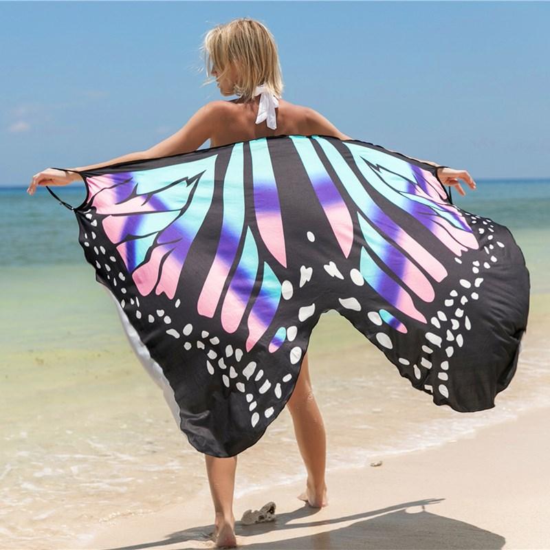 Beach Cover Up Print Cover Up Butterfly Sarong Dress  Sunset and Swim Purple butterfly One Size 